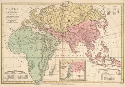 Die Welt bevölkert von den Nachkommen Noahs, die die Länder von Sem, Ham und Japhet und ihre Nachkommen nach der Sprachverwirrung zeigen von Robert Wilkinson